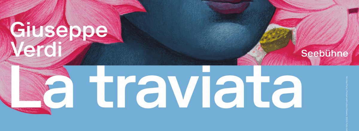 Bregenzer Festspiele - La traviata &copy; Nicolas Party, Portrait with Lotus Flowers, 2024 | Courtesy the artist and Hauser & Wirth; Foto: Adam Reich 